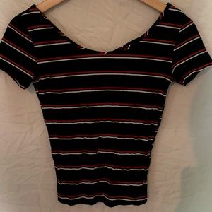 Black striped Short Sleeve T-shirt